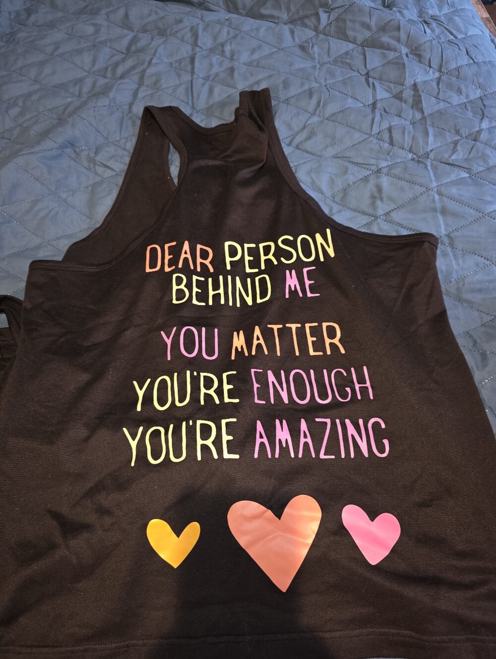 Inspirational Graphic Racerback Tank - Black with Neon Text Tank Top Lot